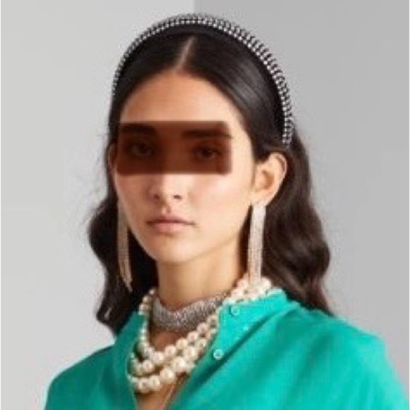 NWOT Marella by Max Mara Crystal Headband Black Fall/Winter/ Holidays - Picture 5 of 14